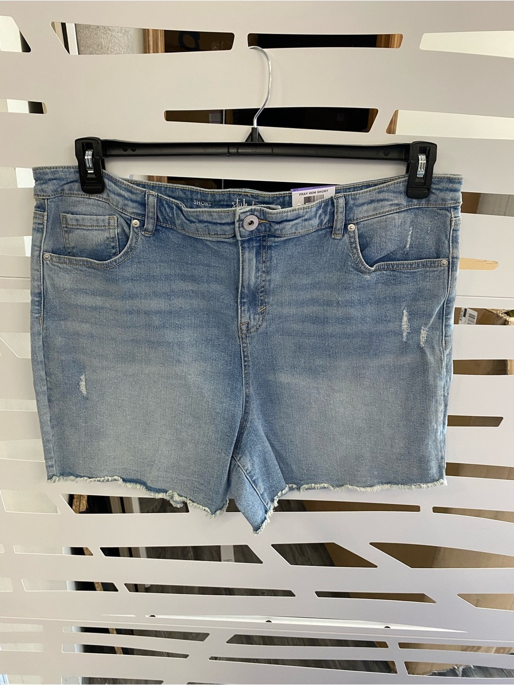 Style & Co. Light Blue Distressed Denim Cutoff Shorts